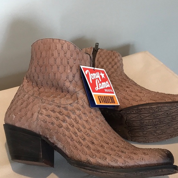 Handmade Tony Lama all leather boots. Never worn. Great versatile Taupe Brown. - Picture 8 of 9
